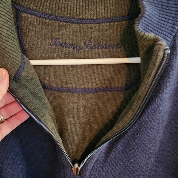 Tommy Bahama  reversible 1/4 zip - Picture 5 of 5
